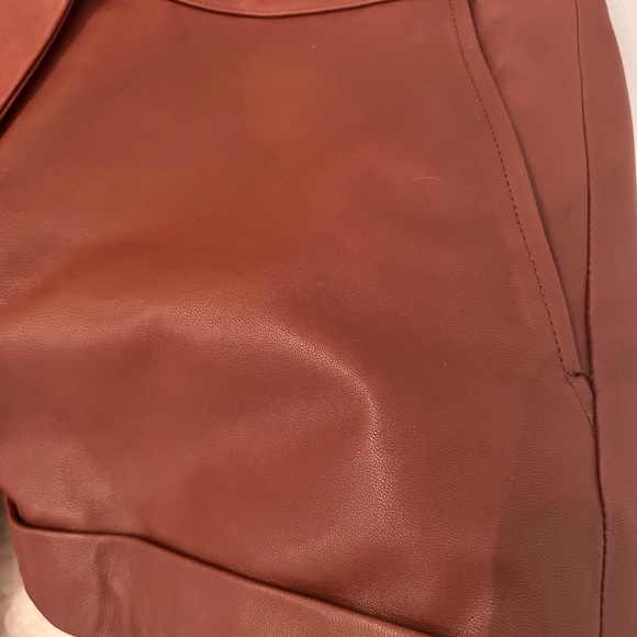 Mackage leather shorts burgundy brown size 2 - Picture 3 of 4